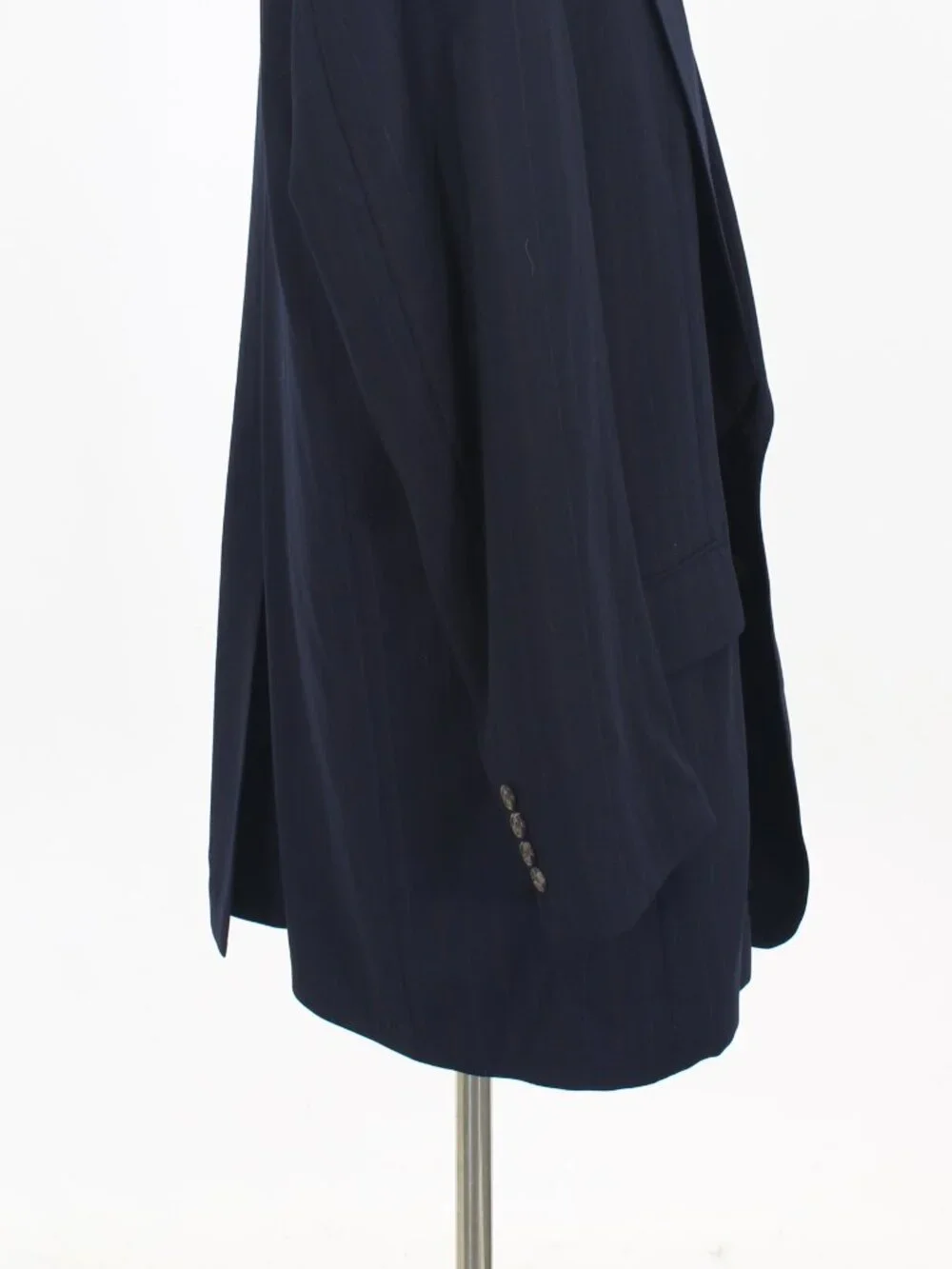 Vintage 1990s 46R 38x31 Navy Full Suit 2-Button Stripe R945